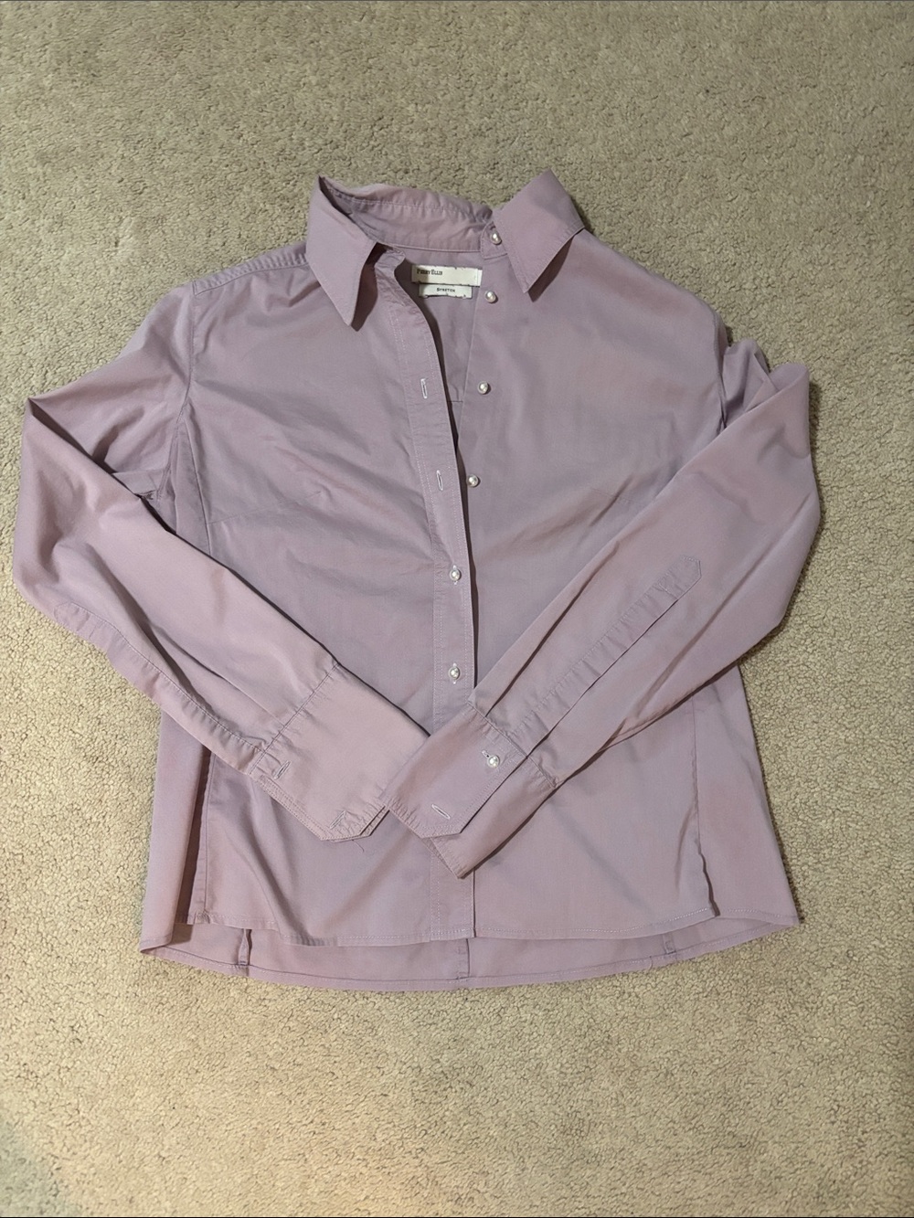 Perry Ellis Pearl-Button Stretch Shirt in Lavender
